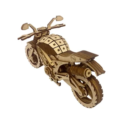 Motorcycle 3D Wooden Puzzle Motorbike Mechanical Model Building Kit Steam DIY Block Kits Assembly Toy Gift for Children Adult