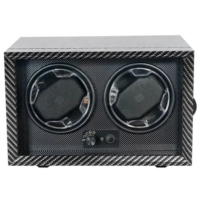 Custom Double Automatic Watch Winder Case with Quiet Motor LED Light Adjustable Pillow for Watch Storage Display