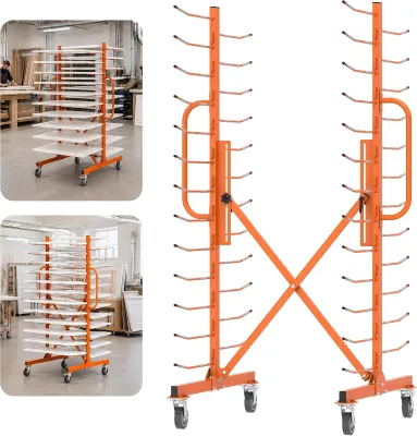 25-Tier Paint Drying Rack, Rolling Paint Rack, 110 lb Per Shelf Adjustable Spacing for Cabinet Doors Workshop Spray Booth