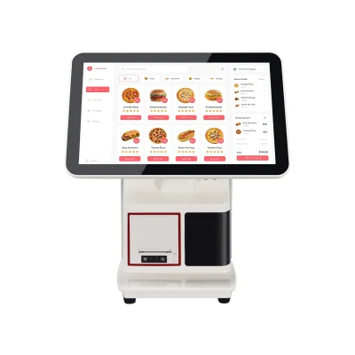 Black and White Pos Online Win-dows Cash Billing Dual Touch Monitor for Restaurant Pos All in One