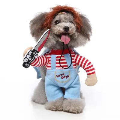 Cross-border Funny Pet Clothes With Knife Dog Personality Internet Popular Fatal Doll Transformed