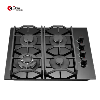 IDEA OEM Custom Free Tempered Glass Panel 4-Burner Gas Stove Durable Gas Hobs for Efficient Cooking