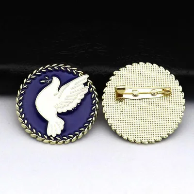 Peace dove Brooch Oil Dripping Enamel Chest Flower Badge, High-end Pin, Clothing Accessory for Women