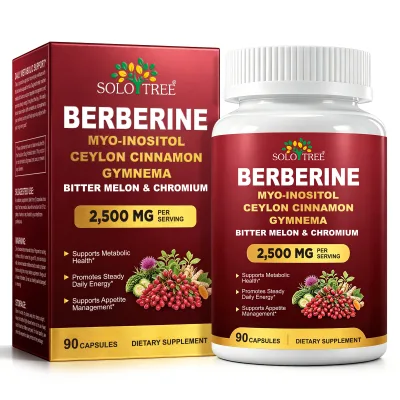 SOLOTREE Vegan Berberine Myo-Inositol Ceylon Cinnamon Gymnema Extract Capsules Supplement Weight Loss Energy Metabolic Support