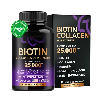 Biotin Keratin Collagen Pills Fish Collagen Biotin Capsules for Hair Skin and Nails Vitamins Biotin Supplement