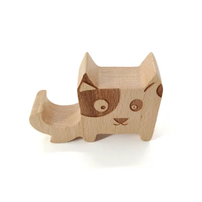 Wooden mobile phone holder desktop stand phone display rack phone holder