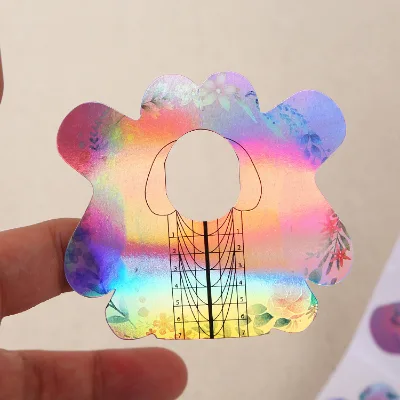 Crystal Armor Phototherapy Flower Butterfly Pattern Multicolor Nail Art Paper Holder for Laser Extension Wholesale T39N