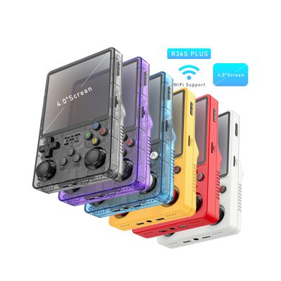 4.0" R36 PLUS Open Source Portable WIFI Retro Arcade Game Console Handheld 3D Dual System Nostalgic Joysticks Game Controllers