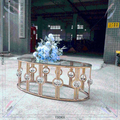 FSDKX Hold Sale S Wedding Outdoor Dining Table Stainless Steel Serpentine Round Table for Event