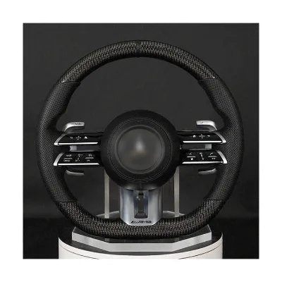 Custom Private Label Black Perforated Leather Carbon Fibre Steering Wheel Right Hand Drive for Mercedes G-Class