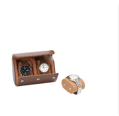 Hot Sale Custom Logo Fashion Black PU Leather Watch Box 1/2/3 Slots Protective Travel Watch Roll Nappa Texture