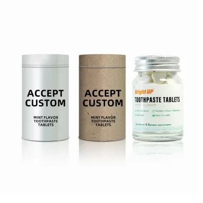 Natural Toothpaste Tablets for Travel Convenient Toothpaste Tablets for Adults Refreshing Toothpaste Tablets With Glass Bottle