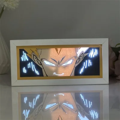 Anime Cartoon LED Desk Lamp Night Lights Color-Changing Feature Action Figure Toys Son Goku Albedo Satoru Gojo Holiday