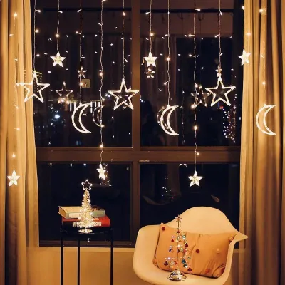Ramadan Fariy Lights Led Curtain Star Moon String Light for Room Festival Christmas Decoration String Lights