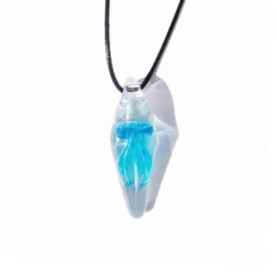 Glass Necklace Custom Beach Glass Jellyfish Pendant Fashion Necklace Jewelry