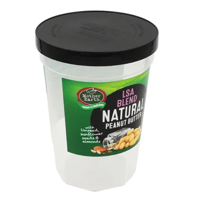 315g Disposable Small Plastic Peanut Butter Jars Packaging Round Shape