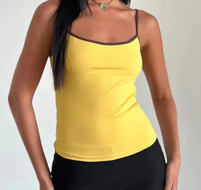 Women's Crew Neck Spaghetti Strap Tank Top 100% Cotton Short Y2K Aesthetic Sexy Casual Streetwear Sleeveless Fitted