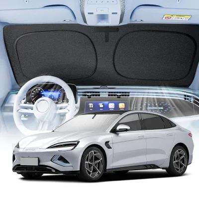 CHONGTENG Custom Fit Titanium Crystal Hydrating Sponge Foldable EV Sunshade with UV Protection Wholesale for BYD Han Song Car