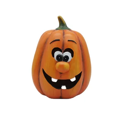 Modern Factory Ceramic Hollow Out Halloween Pumpkin Lantern LED Lighted Curved Pumpkin Face Decorations