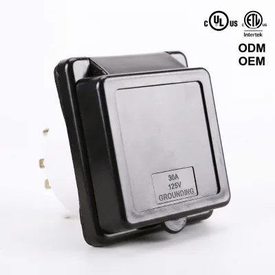 ETL Certified NEMA L5-30P 30A 125V Twist Lock RV Power Inlet Socket Weatherproof Outdoor Generator Power Receptacle