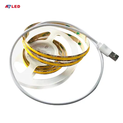 USB Connectivity IP20 Flexible 8mm 320LEDs/m LED COB Strip Light 5V Input Cuttable LED TV Lighting Roll Product