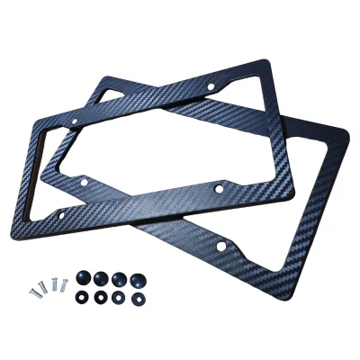 Hot Selling US Standard ABS Carbon Fiber Pattern License Plate Frame for Motorcycles Cross-Border Shipping Included