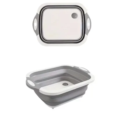 Two-in-one Multi-functional Folding Cutting Board, Plastic Chopping Board, Portable Cutting Board, Vegetable Washing Basin