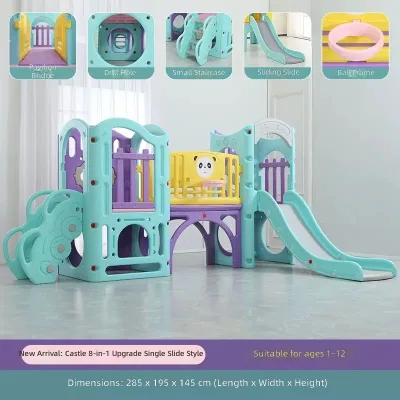 8 in 1 Toddler Slide Swing Set Factory Wholesale Indoor Outdoor Playground Equipment Plastic Slides