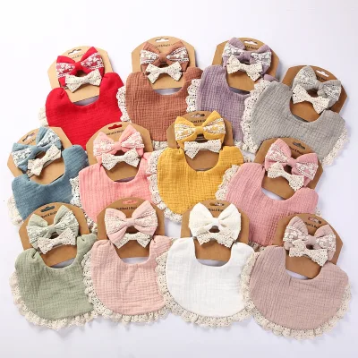 Bavoire Bebe Ruffle Newborn Feeding Bib Winged Wipe Down Frilly Bibs Cotton Waterproof Baby Bib