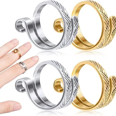 Crochet Ring Yarn Personalized Woven-Band Jewelry Thai Silver Index-Finger Braid Tail Ring Adjustable Opening Korean Style