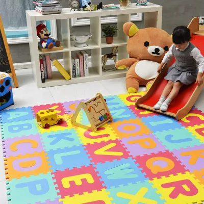 Top Choice ABC 123 Interlocking EVA Crawling Puzzle Mat 30x30cm Waterproof Multifunctional  Activity Floor Mat