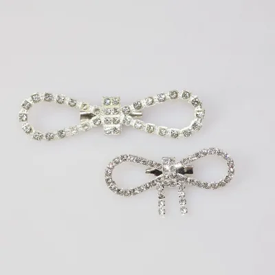 New Alloy Rhinestone High-End -Style Bow Tassel Brooch DIY Hair & Bag Accessory Direct Factory Sale
