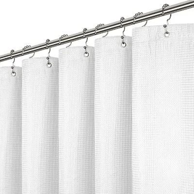 Wrinkle Free Water Resistant Fabric Shower Curtain