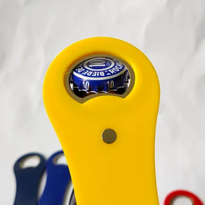Custom Logo Printed Eco-Friendly Stainless Steel Magnetic Paddle Design Beer Bottle Opener with Colorful Choices for Gift