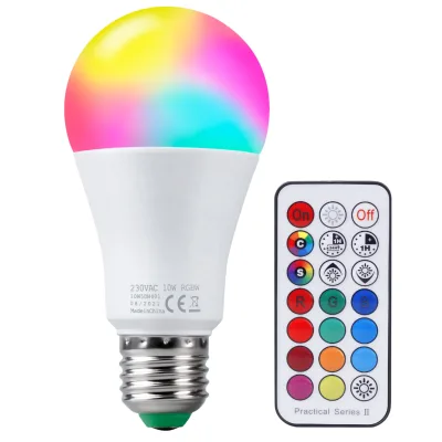 With Remote Controller A19 AC200-240V A60 RGBW Remote Control Led RGB Bulb