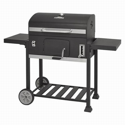 Garden Backyard Classic Charcoal BBQ Grills Large Cooking Area Square BBQ Grill With Trolley Cart for BBQ Party