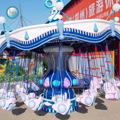 Heavy Duty LED Kids Swing Carousel Ride with Cloud Hanging Chairs Wholesale