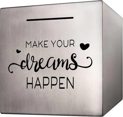 Piggy Bank Made of Stainless Steel, Piggy Banks for Adults Coin Bank,Can Only Save the Piggy Bank That Cannot Be Taken Out