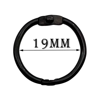 19mm Wholesale Low Price Fancy Good Quality Black Iron Note Book Binder Rings Hole Metal Clip Book Ring