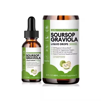 Hot Selling Soursop Multivitamin Liquid ,Organic Pure Soursop Leave and Fruit Extract Vitamin c Drops Support Oem