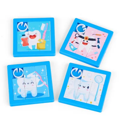 Customized Mini Sliding Puzzles Game Toys Brush Teeth Gifts for Girls Boys Teens Dentist