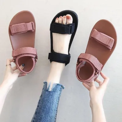 Factory Wholesale Sandals Female Korean Version Student Flat Sandals Summer New Outer Wear Large Size Sandals