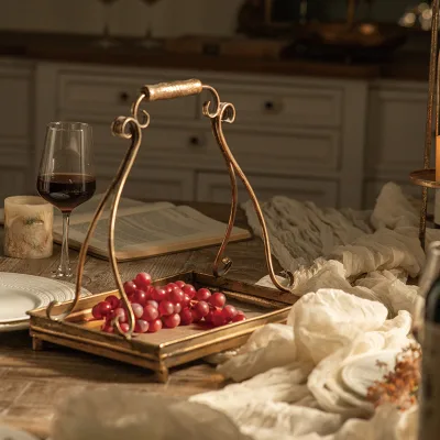 Best Quality European Style Vintage Metal Serving Tray for Home Hotel Restaurant Decor for Home