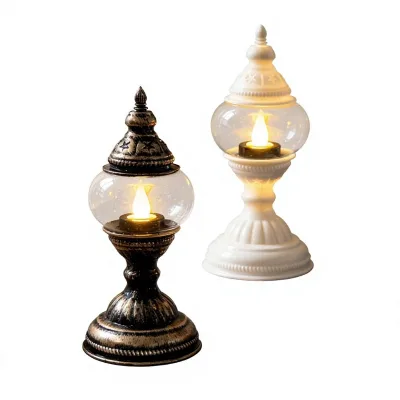 Creative DIY Handmade Turkish-Style Romantic Atmosphere Wind Lamp LED Clear Glass Mosaic Plastic Table Lamp