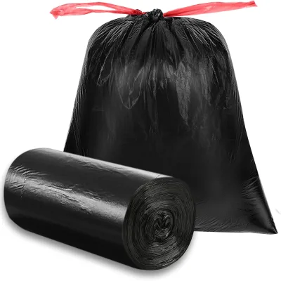 High Quality Eco-Friendly Heavy-Duty Green Large Drawstring Garbage Bag for Restaurant Household Cleaning Wholesale