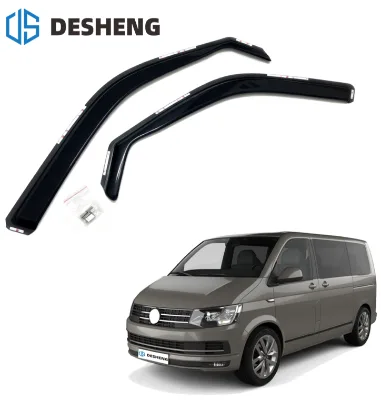 DESHENG Window Visor Car Deflector for Volkswagen Transporter T6 2014-2024 PC Material Black Weather Shield