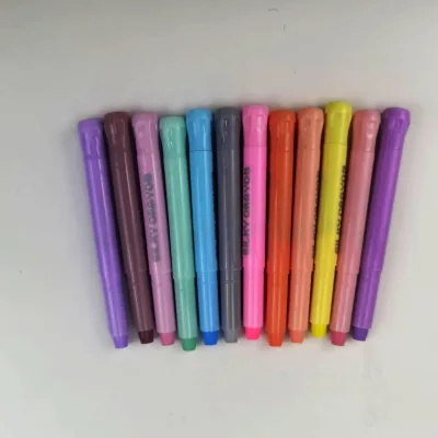 New Trend Macaron Soft Tone Creamy Rotating Painting Sticks Easy Twist up Body for Young Kid Coloring and Indoor Doodle Creation