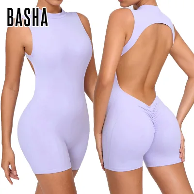 Jumpsuit Sleeveless Back Hollowed Out Yoga Jumpsuit for Sports and Fitness Peach Buttocks Sports Jumpsuit for Women