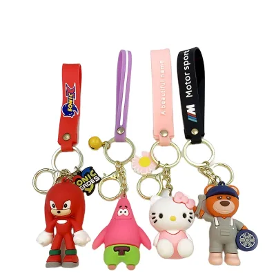 Customised 3d 2d Anime Keychain OEM Cartoon Key Chains Custom Your Own Design Animated Soft Pvc Keychains