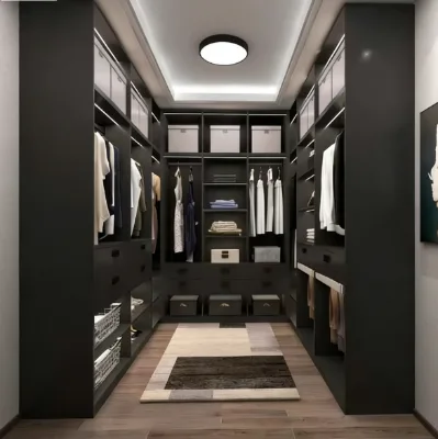 Stylish Contemporary Walk in Closet with Spacious Storage and Modular Shelving for Luxury Residential Bedroom Renovation